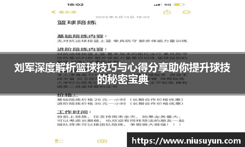 刘军深度解析篮球技巧与心得分享助你提升球技的秘密宝典
